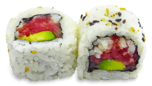 Uramaki de atún rojo con aguacate