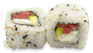 Uramaki de queso con atún rojo
