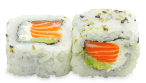 Uramaki de queso con salmón