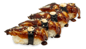 Nigiri de anguila con salsa de la casa